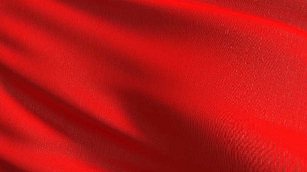 istock Empty red flag and copy space for advertisement. Mockup. 3d abstract illustration. 1221039263