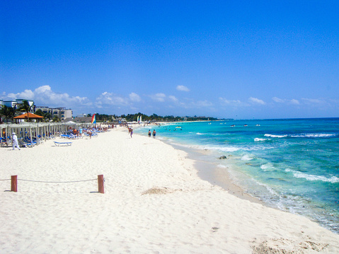 In April 2011, tourists were tanning on Playa Del Carmen in Mexico