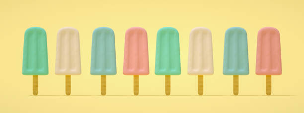 istock Ice cream stick, Popsicle, Minimal summer concept. 1221043597
