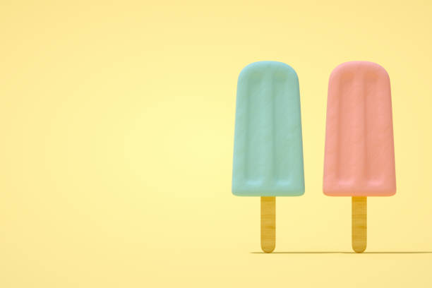 istock Ice cream stick, Popsicle, Minimal summer concept. 1221044141