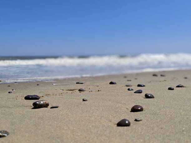 istock Rocks on the beach on waters edge 1221044842