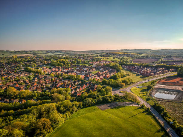 istock Views of Wantage from the north in lockdown. 1221048701