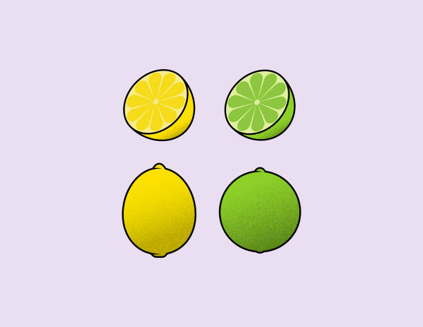 лимон и лайм - lime juice illustrations stock illustrations