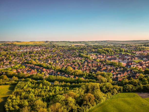 istock Views of Wantage from the north in lockdown. 1221049000