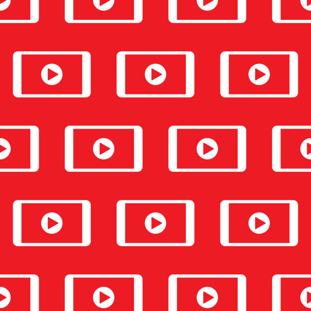 スマートフォンプレイボタンパターンシルエット - red background video点のイラスト素材／クリップアート素材／マンガ素材／アイコン素材