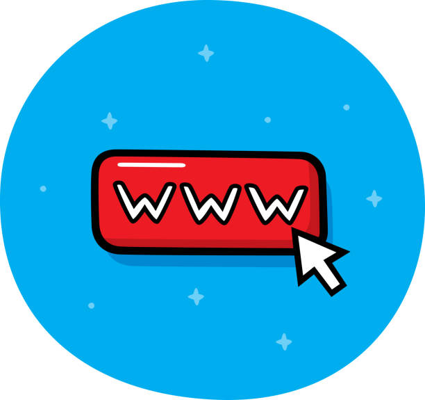 przycisk www doodle - cursor arrowhead hyperlink symbol stock illustrations