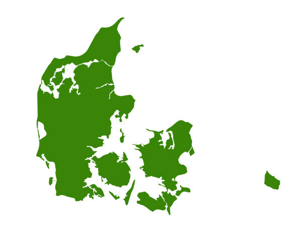 illustrazioni stock, clip art, cartoni animati e icone di tendenza di mappa della danimarca - denmark