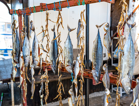 Dried fish, Seafood for sale on the market in Philippines