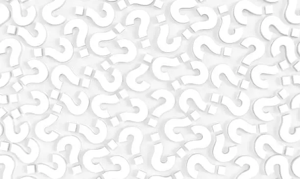 Photo of white question mark background