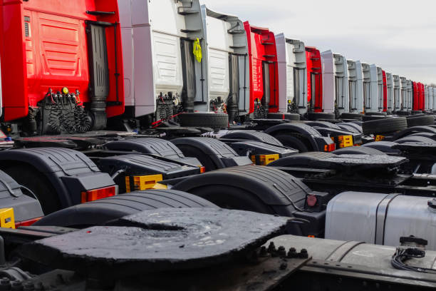 trucks in parking area