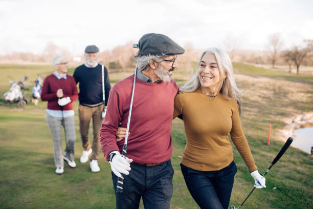 istock Seniors gathered to enjoy golf together 1221063713