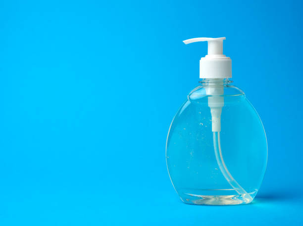 istock transparent plastic bottle with a sanitizer for disinfecting han 1221065908