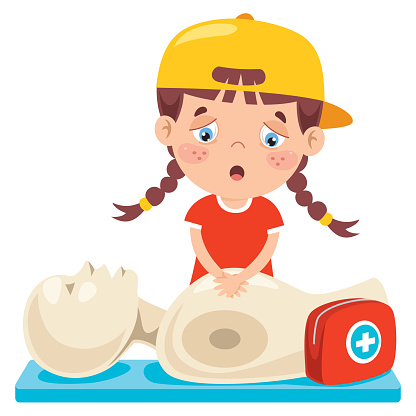 Cartoon Character Training First Aid Stock Illustration - Download Image  Now - Accidents and Disasters, Assistance, Bandage - iStock