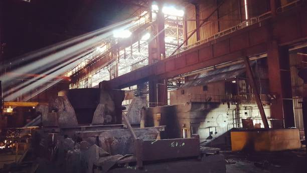 istock Metallurgical plant seen from the inside 1221076073