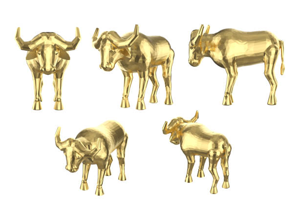 istock Set of polygonal buffalo 1221082389
