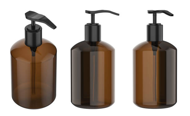 istock Set of brown empty pump bottles 1221082540