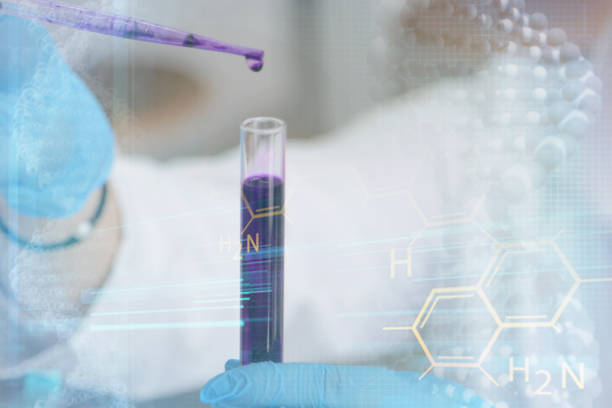 istock Young female Laboratory scientist working at lab with test tubes and microscope, test or research in clinical laboratory.Science, chemistry, biology, medicine and people concept. 1221082588