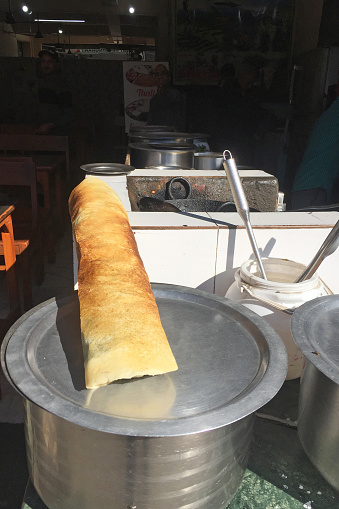 India Rishikesh November 29 2019 Indian Street Cook Preparing Food