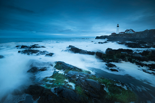 Lighthouse, Storm, Maine, Nova Scotia, Built Structure
