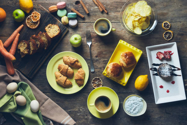 istock carrot cake, chocolate cake, coffee, apple pie and chips 1221092058