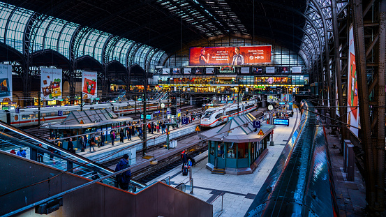 Zurich - May 14,2023 : Zurich HB train station, A hub for rail transport that connects to other railway lines throughout the country and neighboring countries in Europe.