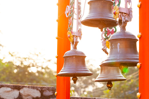 Bells in the SHiva Bhootnath Temple in Rishikesh, India