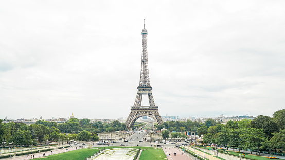 The Eiffel Tower is a wrought-iron lattice tower on the Champ de Mars in Paris,