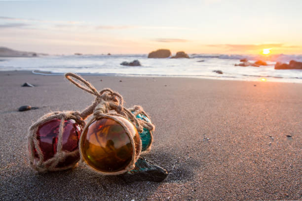 Bobber detached in the middle of the shoreline with a hook connected