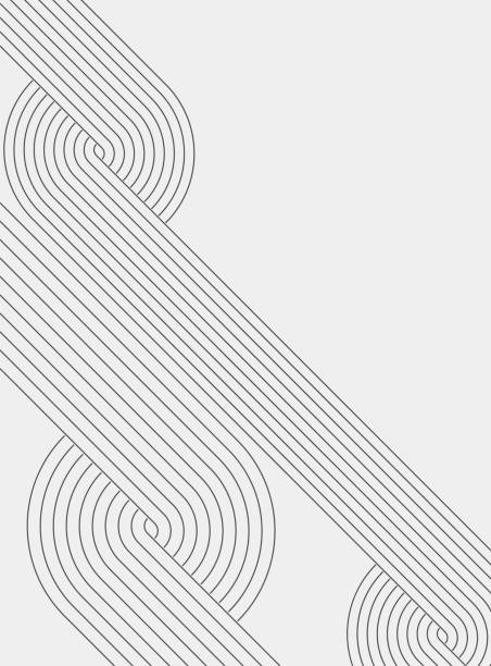 abstract black and white curve arrange stripe line minimalism ornate background vector art illustration