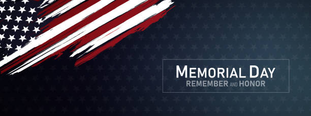 illustrations, cliparts, dessins animés et icônes de jour commémoratif aux états-unis d’amérique - rappelez-vous et honorez l’illustration vectorielle de fond de bannière - backgrounds us memorial day patriotism american flag