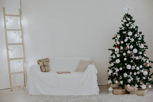 istock Christmas Decor 2018 with Christmas tree and gifts 1221121355
