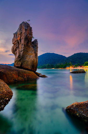 Beautiful scenery sunset background surrounding pangkor Island located in Perak State Malaysia