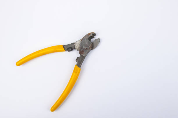 istock Electrical tools of Side cutters Electrical Cutting Pliers with yellow handle . 1221140893