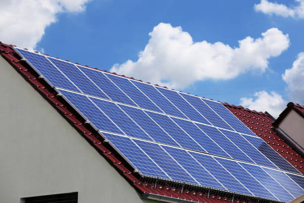istock Single family house with solar system or photovoltaic system 1221141080