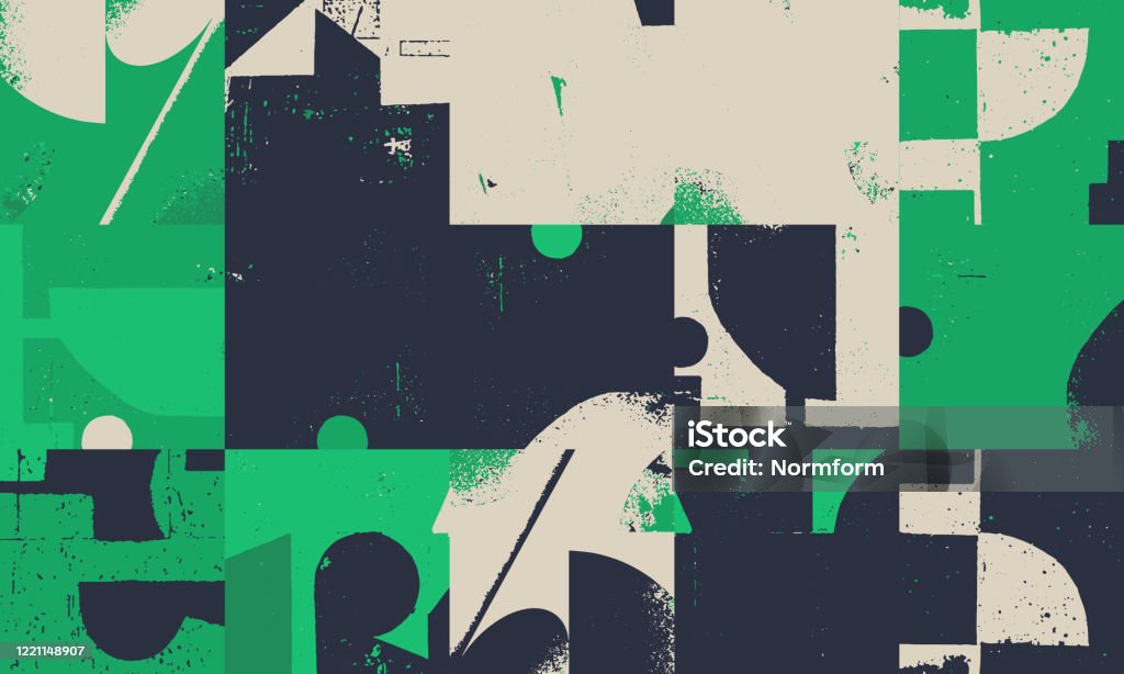 Grunge Revival Pattern Artwork Design Composition - clipart vectoriel de Motif libre de droits