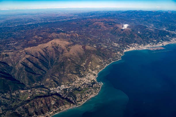 istock Genoa Italy coast line aerial view 1221151858