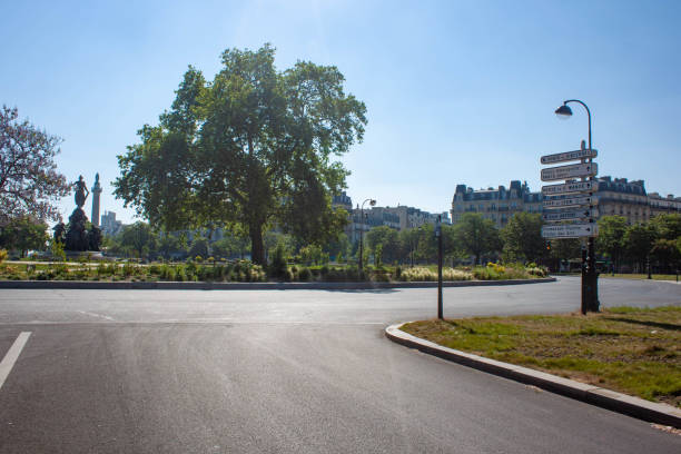 istock Empty street of Paris during COVID-19's lockdown 1221156188