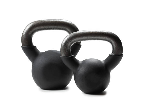 istock Black weight isolated on white. 4 kg weight. 1221158509