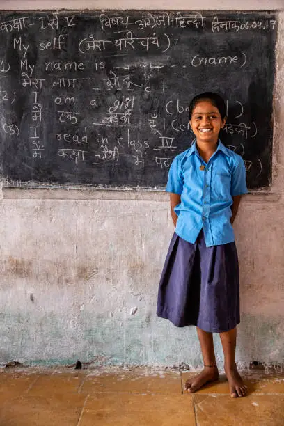 Photo of Indian schoolgirl in classroom