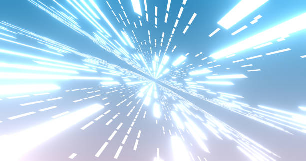 istock Abstract glow neon lines and stripes. Retro blue futuristic background. Abstract background with flying neon glowing stripes. 3d illustration 1221170017