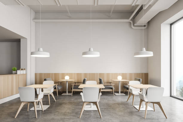 istock Stylish industrial style restaurant interior 1221172239