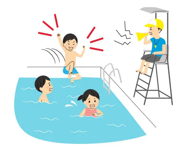 Vector illustration of illustration of family members with swimsuits