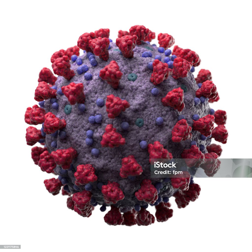 Colorful and accurate molecular depiction of Novel Coronavirus SARS-Cov-2 Precise model of the COVID-19 virus Sars-Cov-2. Various versions with different colors available. 3d model contains all aspects of this particular virus, including envelope, Spike proteins, M-proteins and HE-proteins. Colorful, accurate 3d illustration and not quite as grimm as most depictions. Coronavirus Stock Photo