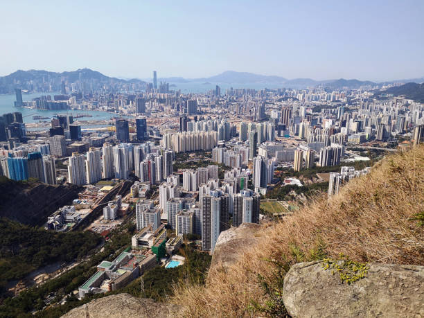 istock Hong Kong cityscape view from Kowloon peak 1221177411