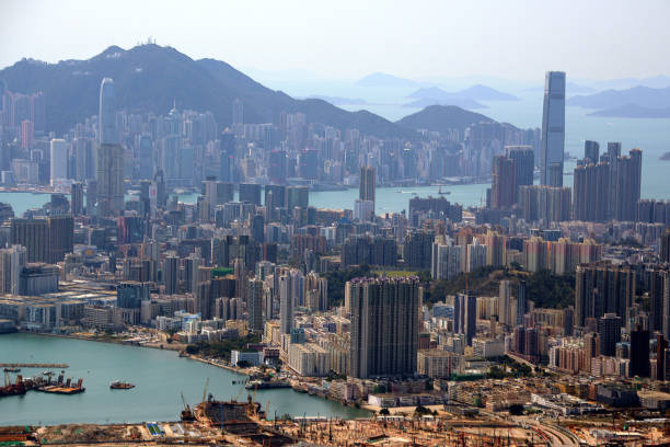 istock Hong Kong cityscape view from Kowloon peak 1221178207
