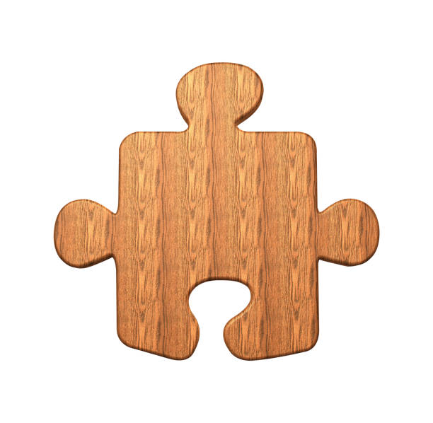 Wooden puzzle on a wise background.