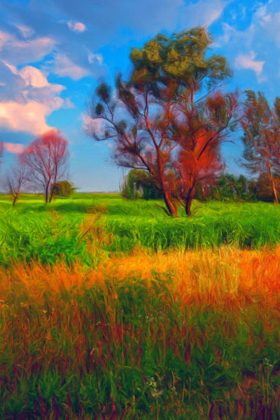 istock Oil landscape painting 1221185184