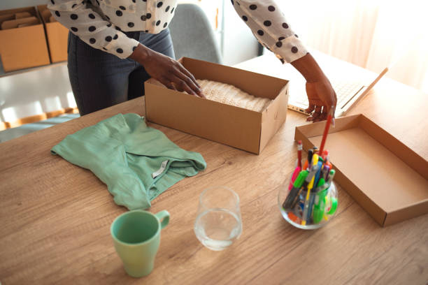 istock Organizing work in delivery business. 1221186926