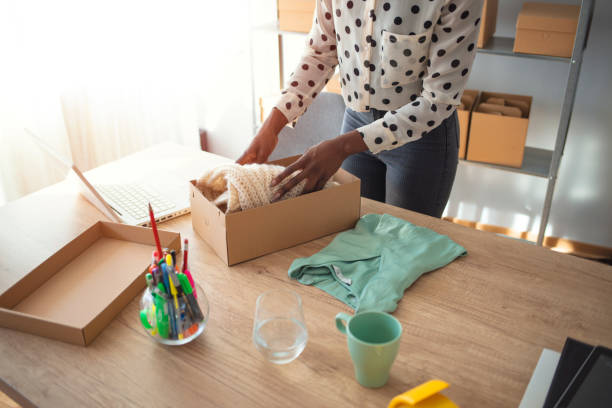 Young startup entrepreneur small business owner working at home