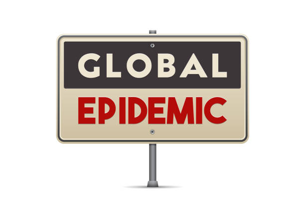 istock Global Epidemic Vintage sign isolated on a white background 1221191115